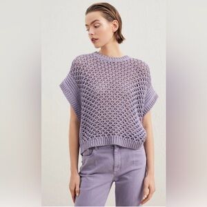 Brunello Cucinelli Open Knit Sweater Lavender XL